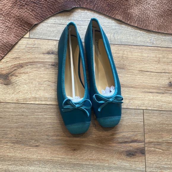 C.Paravano emerald green ballerina flats - Picture 2 of 8